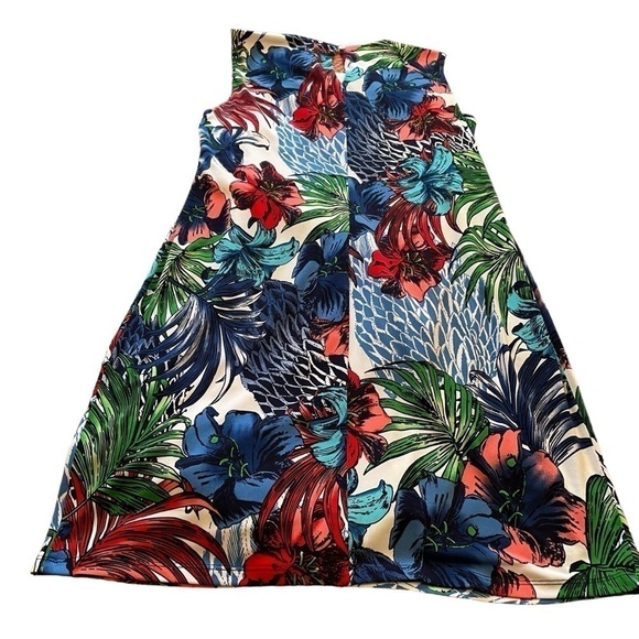 Laura Petites - Bright Tropical Shift Dress-Front Cut-outs - Lined -Size 10 P - Picture 14 of 16